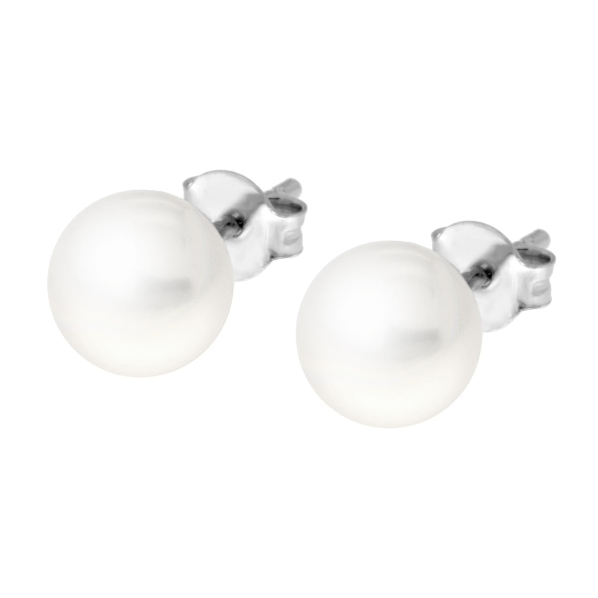 Ohrringe Perle 8 mm in Silber 925 rhodiniert (galvanisch). - MeinSchmuckShop