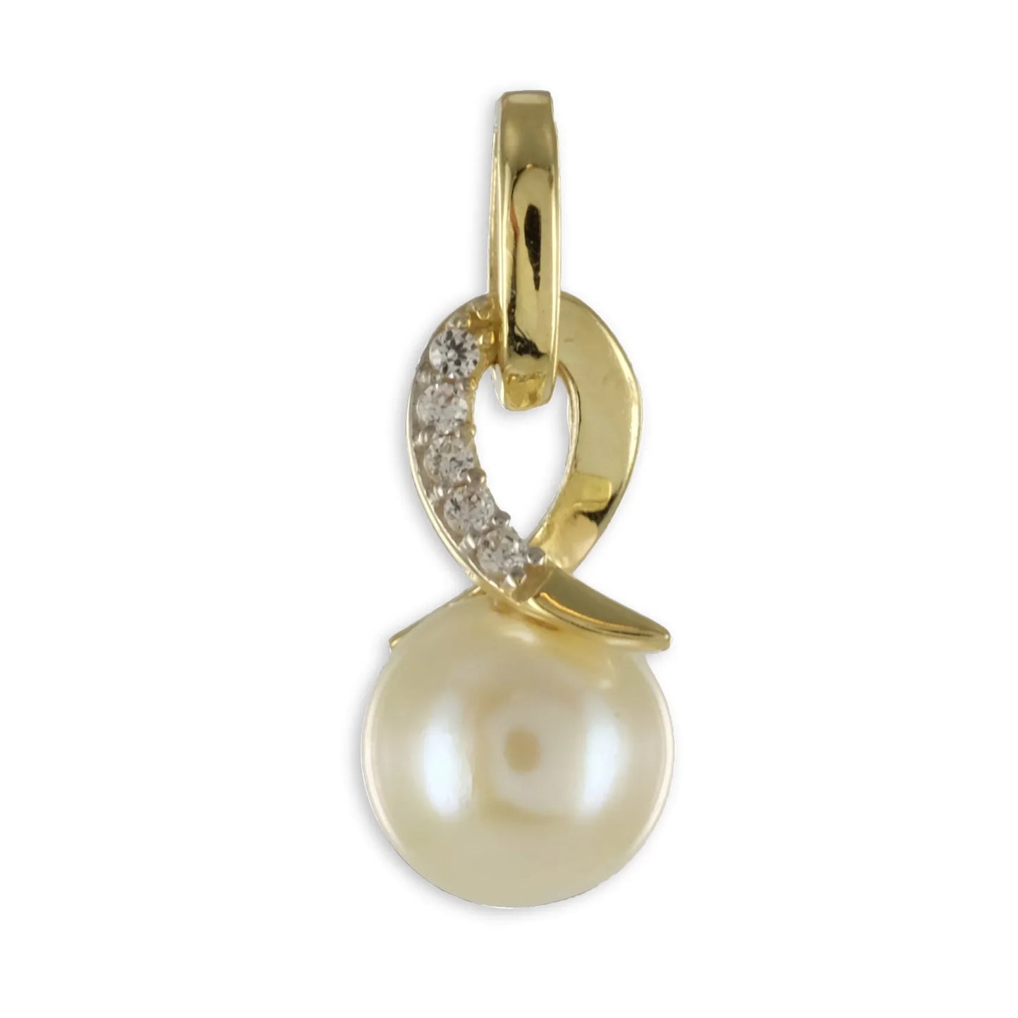 Anhänger mit SWZP und 5 Zirkonia - Gold 333/000 - MeinSchmuckShop