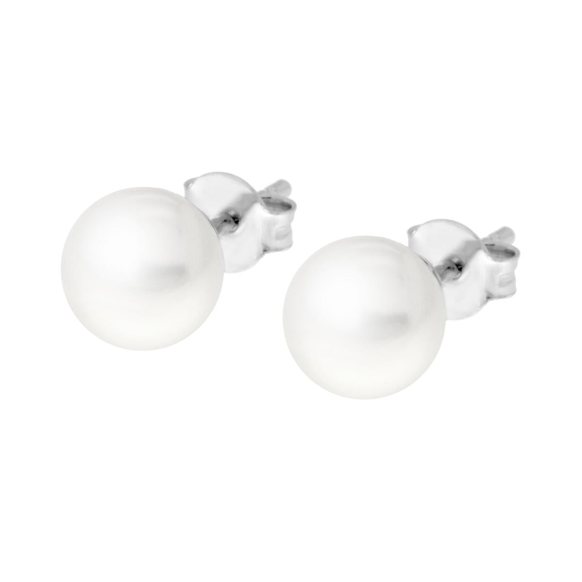 Ohrringe mit Perle, 8 mm, in Silber 925 - MeinSchmuckShop