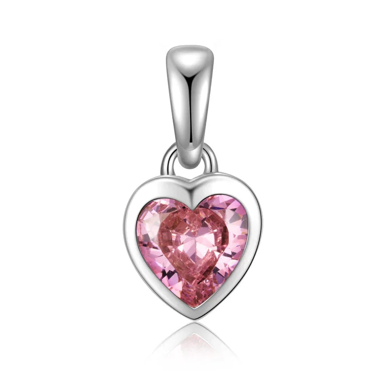 Anhänger Herz mit Zirkonia pink Silber 925/000 - MeinSchmuckShop