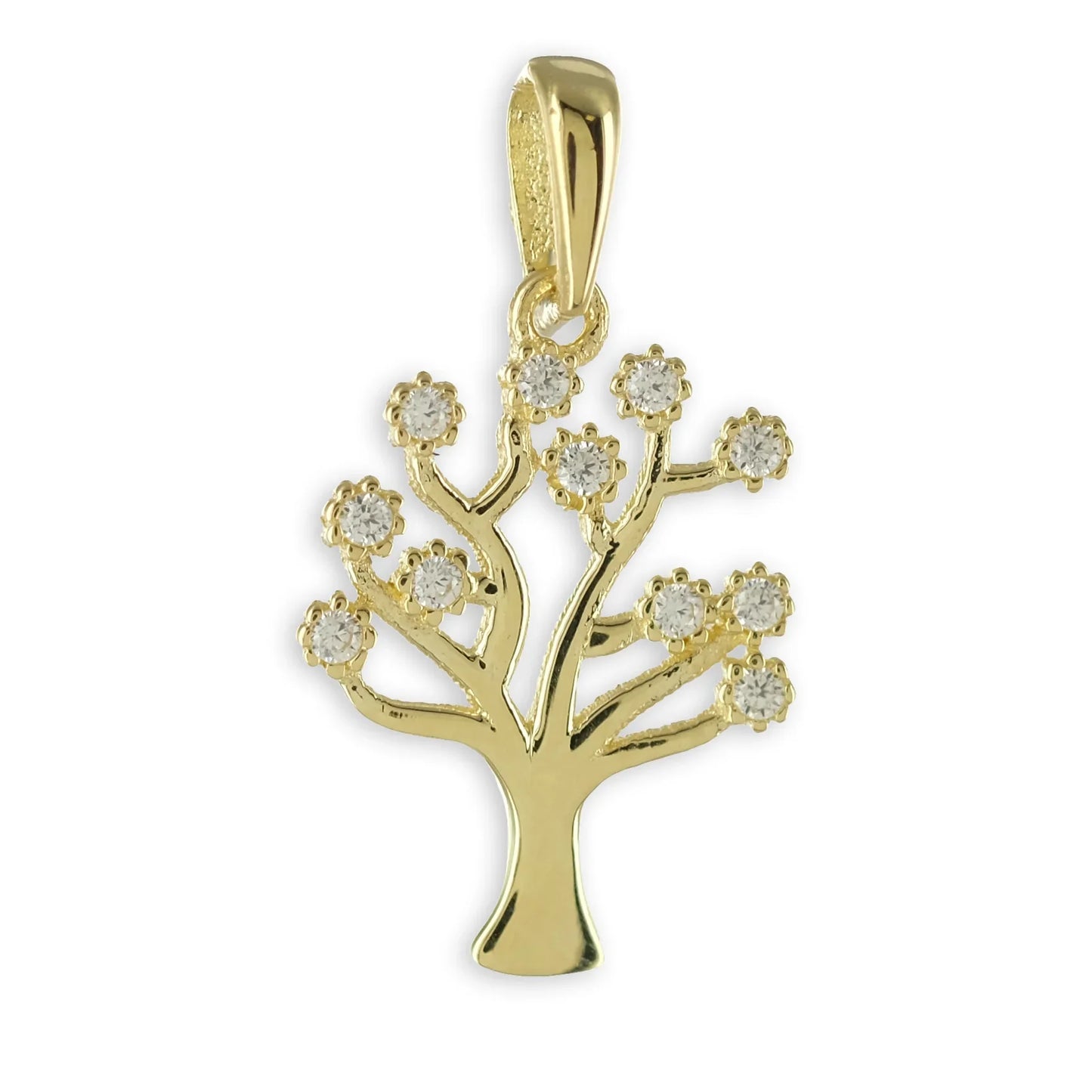 Anhänger Lebensbaum mit 11 Zirkonia Echt Gold 333/000 - MeinSchmuckShop