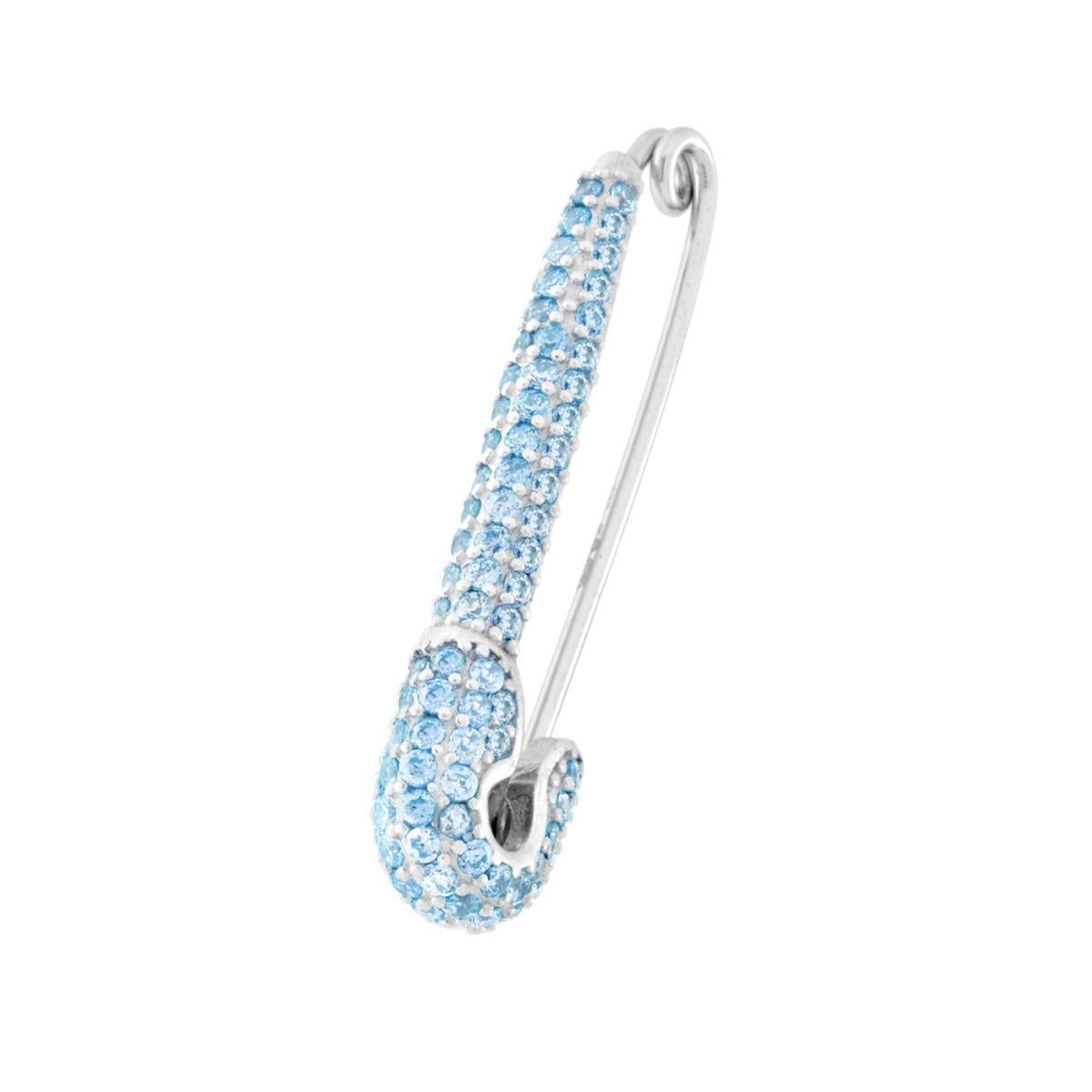Brosche Balia mit Cubic Zirconia Aquamarin in Silber 925 rhodiniert. - MeinSchmuckShop