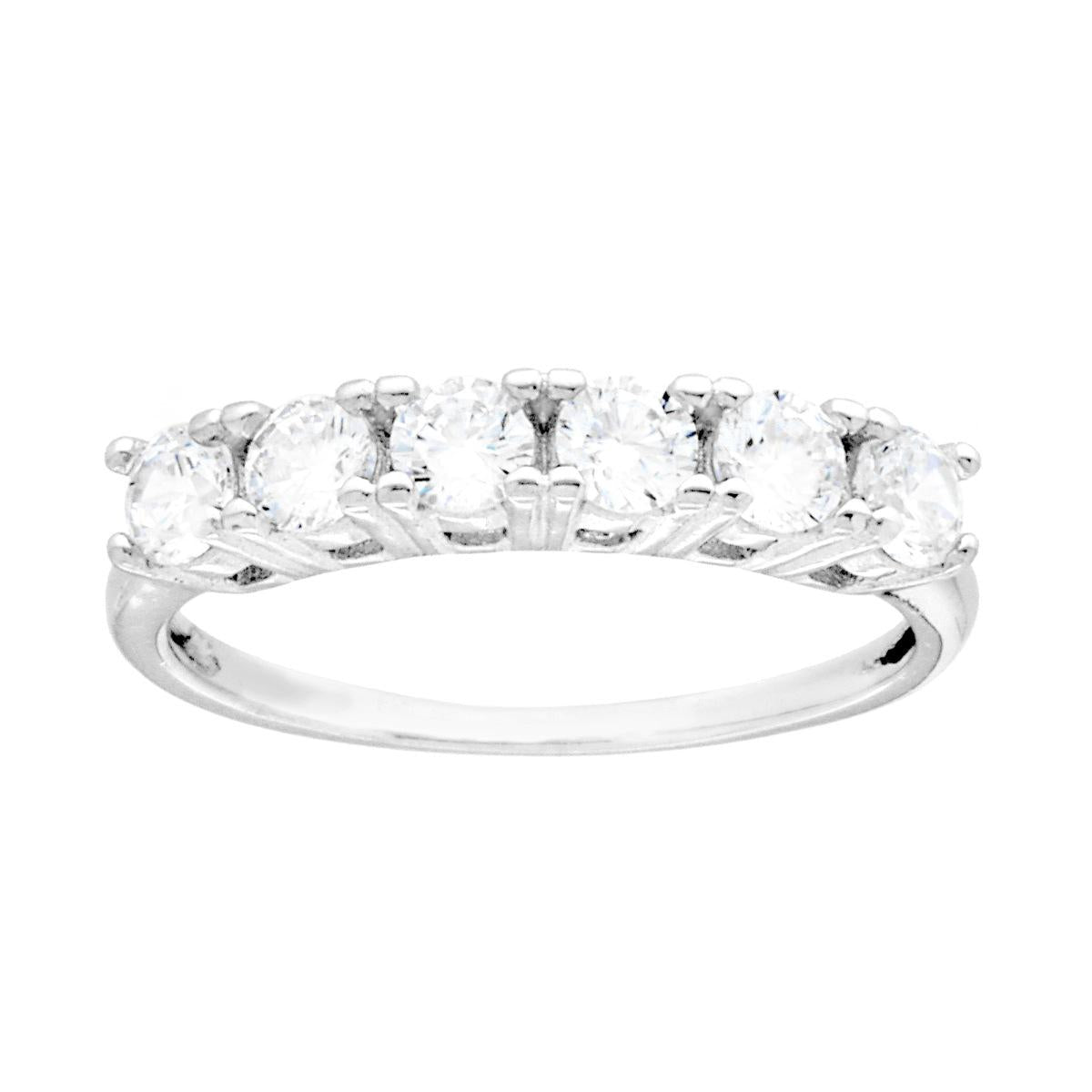 Veretta-Ring mit weißen Cubic-Zirkonia, 3 mm, Silber 925 rhodiniert - MeinSchmuckShop