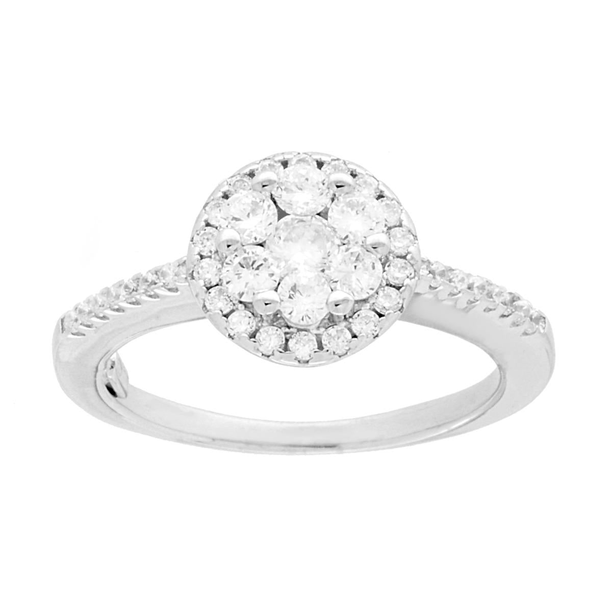 Solitärring mit weißem Cubic Zirconia, Silber 925, rhodiniert - MeinSchmuckShop