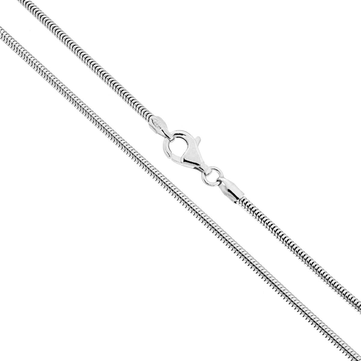 Mausenschwanzkette, Durchmesser 1,9 mm, Länge 50 cm, in 925er Silber rhodiniert - MeinSchmuckShop