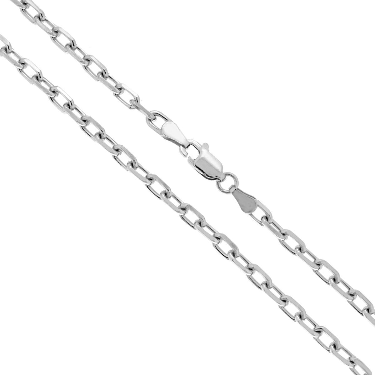 Kette Forzatina Rada Diamantata, Querschnitt 3,5 mm, Länge 50 cm, aus Silber 925, galvanisch rhodiniert - MeinSchmuckShop