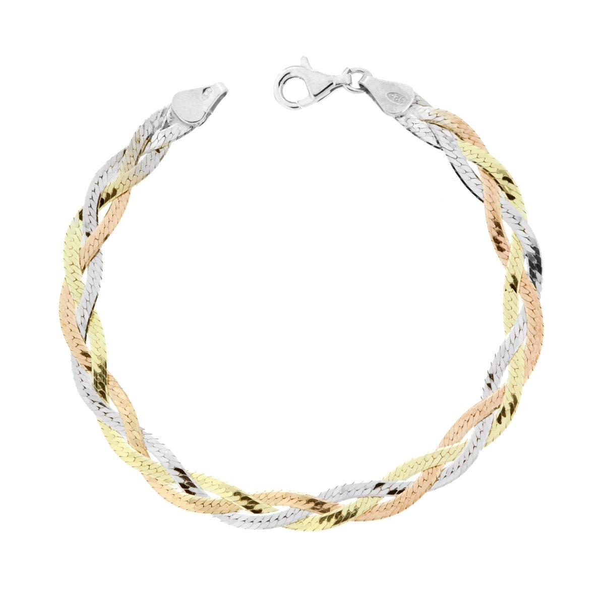 Armband Magik Treccia-Kette aus Silber 925, rhodiniert, Gold und Roségold - MeinSchmuckShop