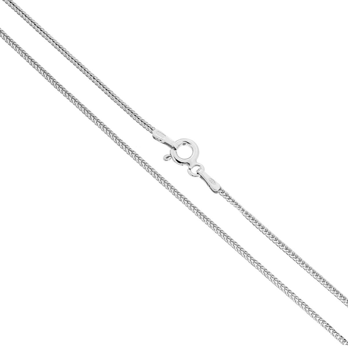 Kette Volpe Quadrata Diamantata Querschnitt 1 mm Länge 50 cm aus Silber 925 galvanisch Rhodium - MeinSchmuckShop