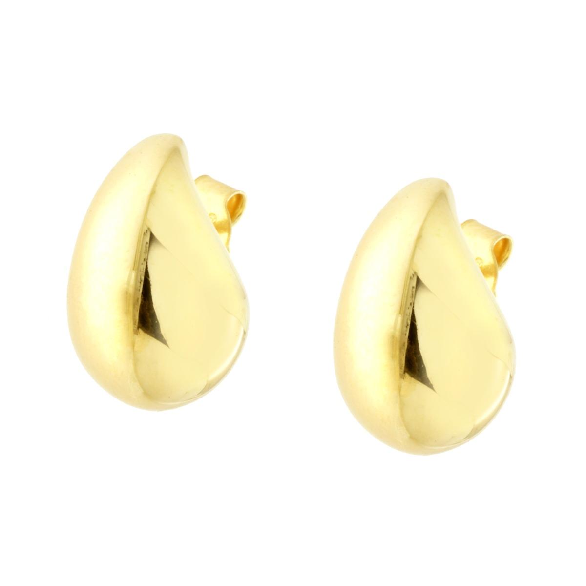 Ohrhänger Tropfen bombiert, 17 mm, in Silber 925, Goldgalvanik - MeinSchmuckShop