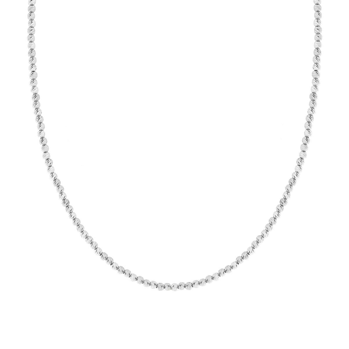 Kette mit 3 mm diamantierten Kugeln aus Silber 925, rhodiniert. - MeinSchmuckShop