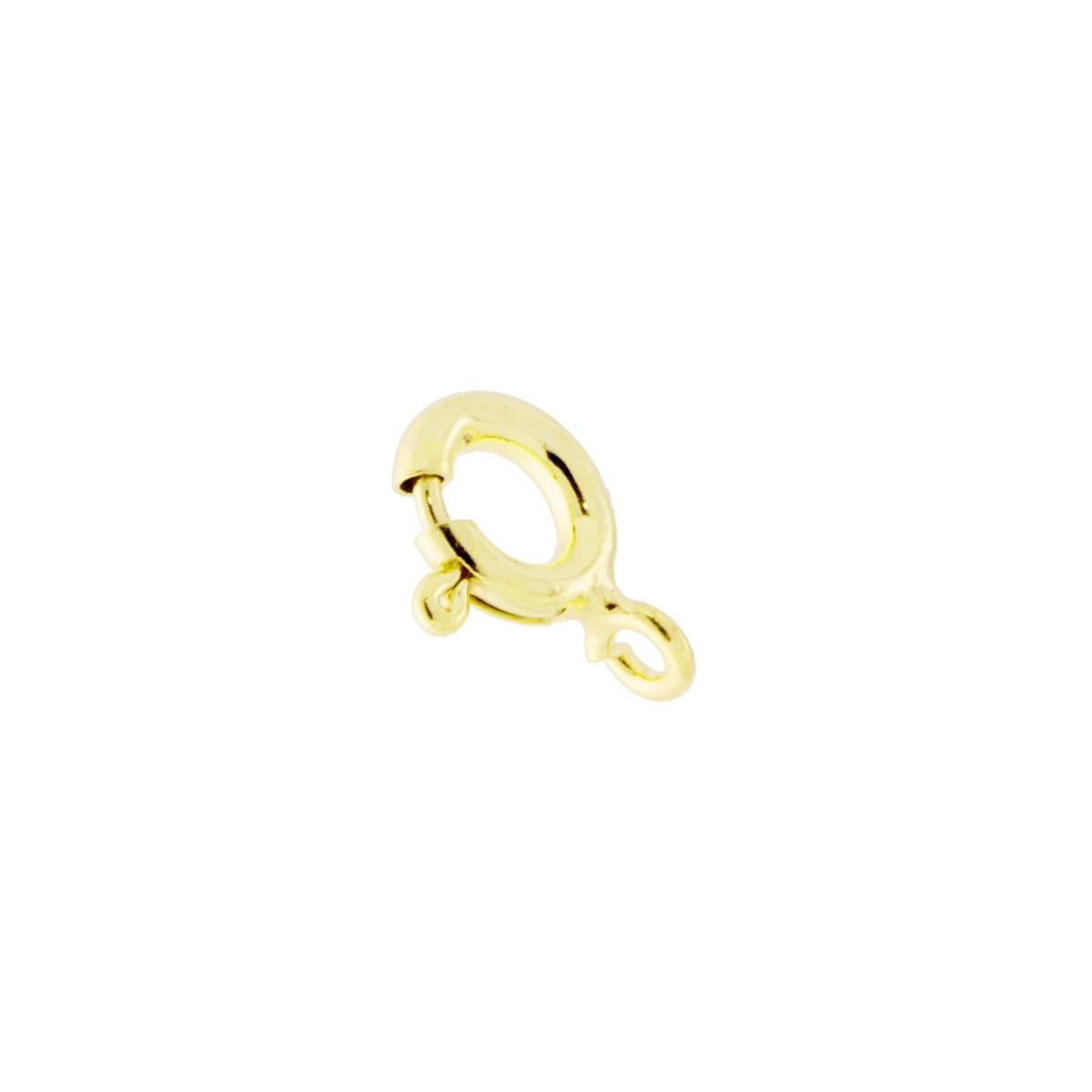 Ringverschluss mit Federhaken, 5 mm, in 925er Silber, Gold galvanisch beschichtet - MeinSchmuckShop