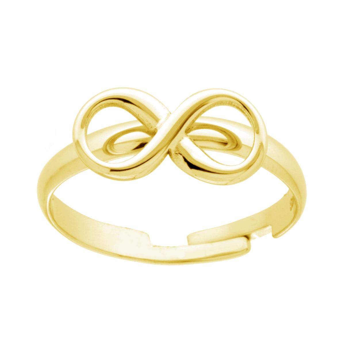 Ring mit Unendlichkeitszeichen aus Stahl in Goldfarbe. - MeinSchmuckShop