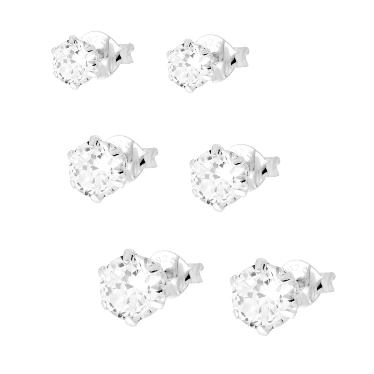 Ohrringe Punto Luce Kristall Weiß mm 4/5/6 aus Edelstahl - MeinSchmuckShop