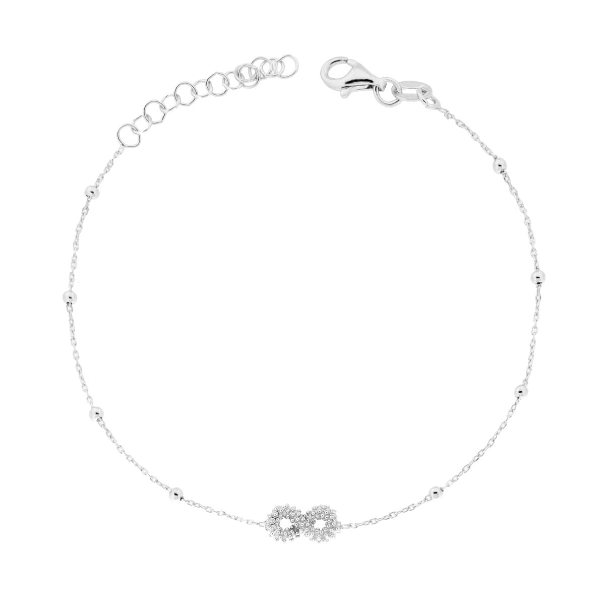 Armband Kette Forzatina diamantiert mit Unendlichkeit palladiert, Silber 925 galvanisch rhodiniert - MeinSchmuckShop