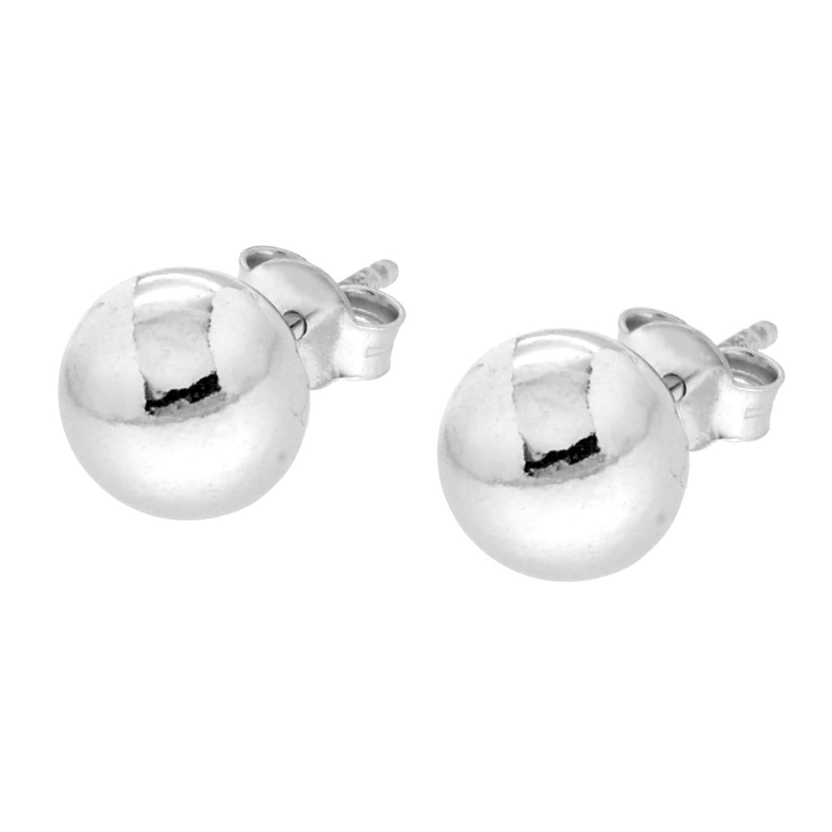 Ohrringe Kugel 8 mm aus Silber 925 rhodiniert galvanisch - MeinSchmuckShop