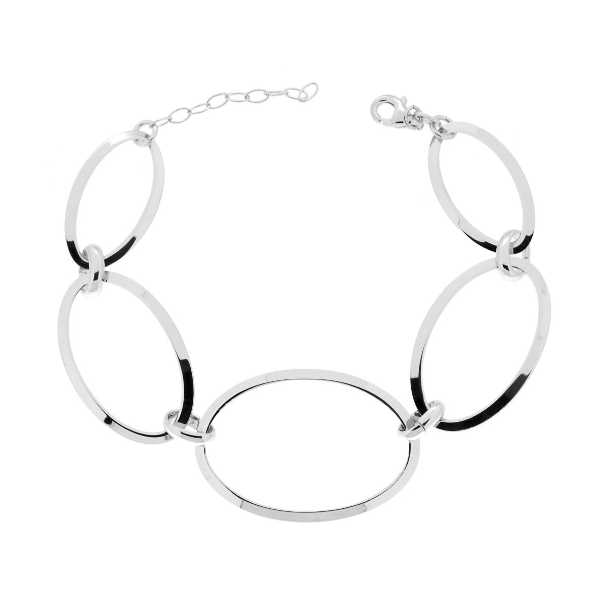 Armband mit ovalen Gliedern aus Silber 925, rhodiniert. - MeinSchmuckShop