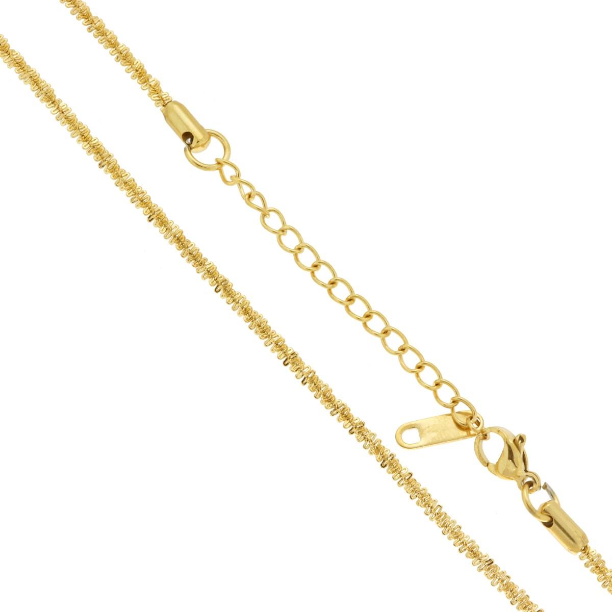 Kette Disc Querschnitt 2,5 mm Länge 40+5 cm aus Stahl Farbe Gold - MeinSchmuckShop