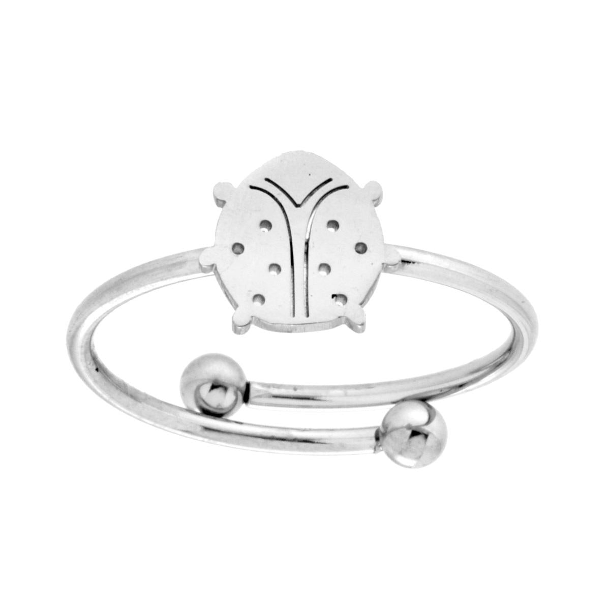 Ring mit Marienkäfer aus Edelstahl - MeinSchmuckShop