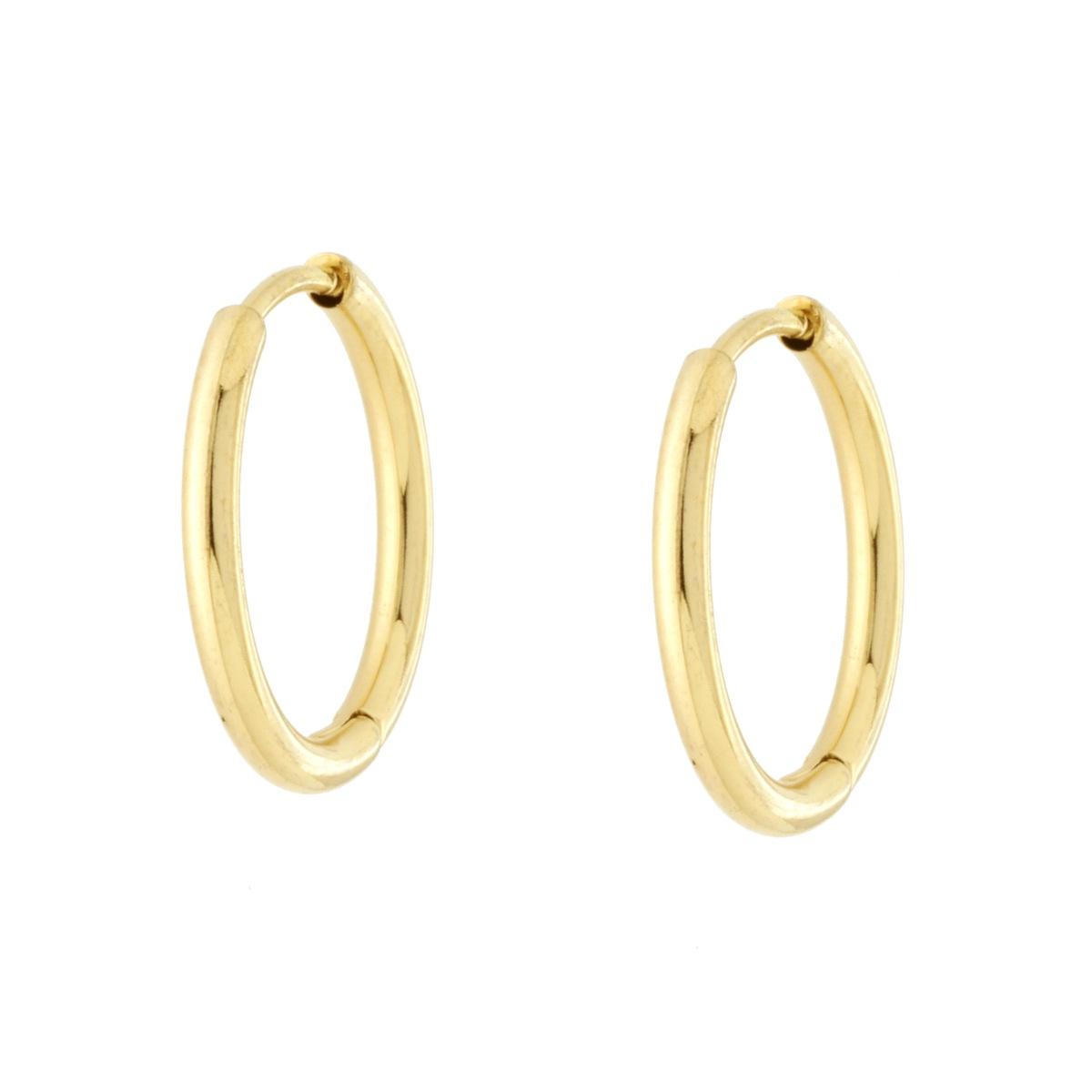 Ohrhänger Kreis mit Klappverschluss 15 mm aus Edelstahl goldfarben - MeinSchmuckShop