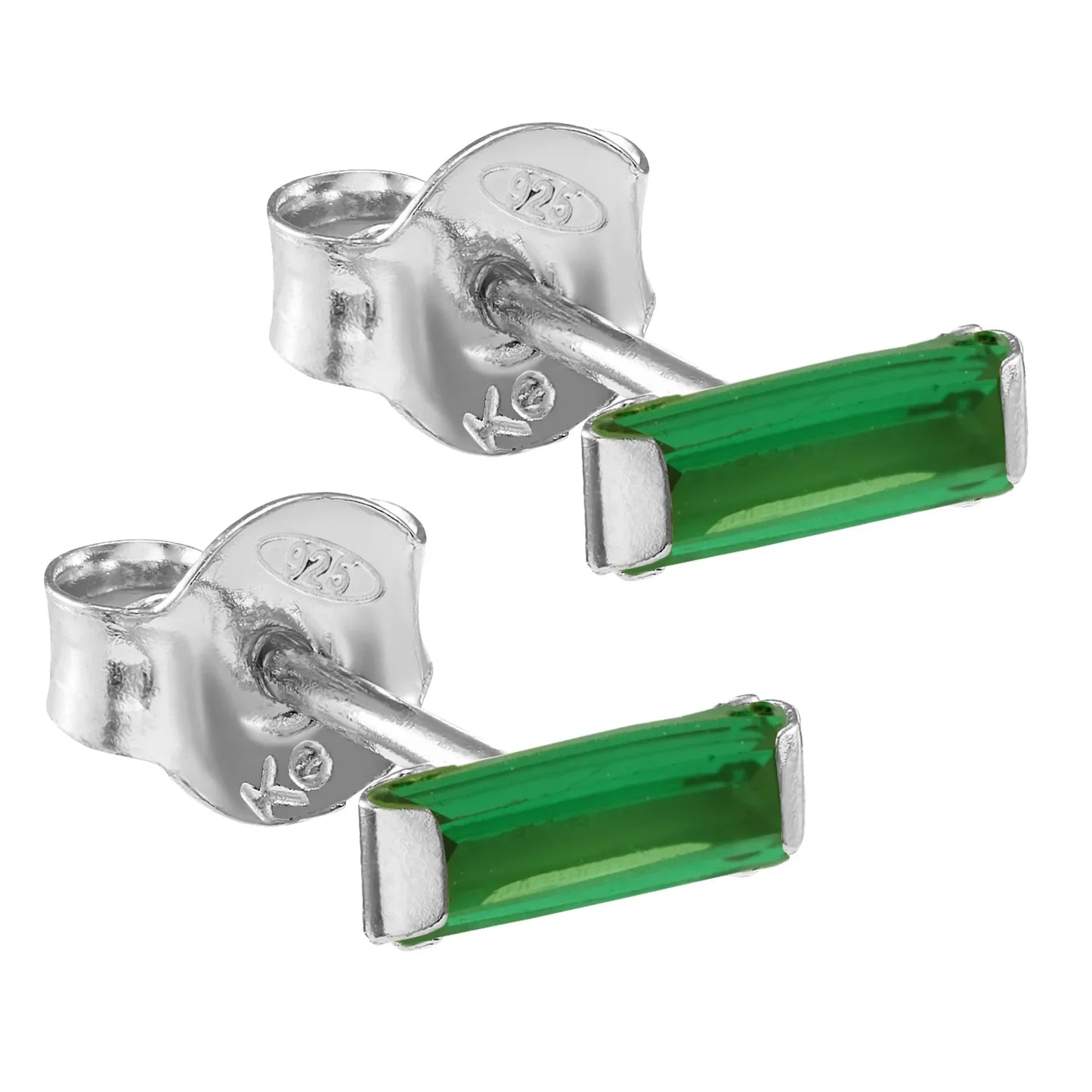 Ohrstecker mit Zirkonia smaragdgrün Silber 925/000 - MeinSchmuckShop