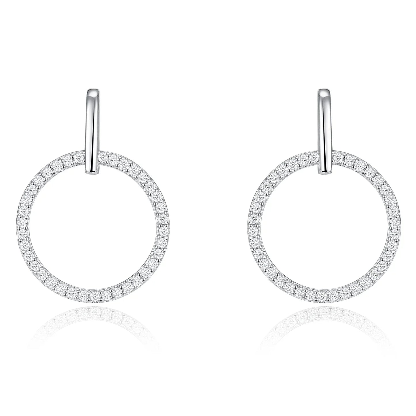 Ohrstecker Kreise mit 76 Zirkonia Silber 925/000 - MeinSchmuckShop