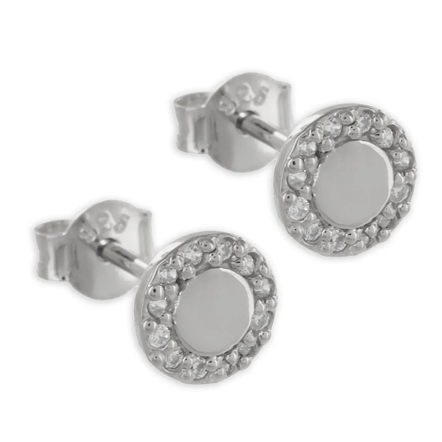 Ohrstecker mit 24 Zirkonia Echt Silber 925/000 - MeinSchmuckShop