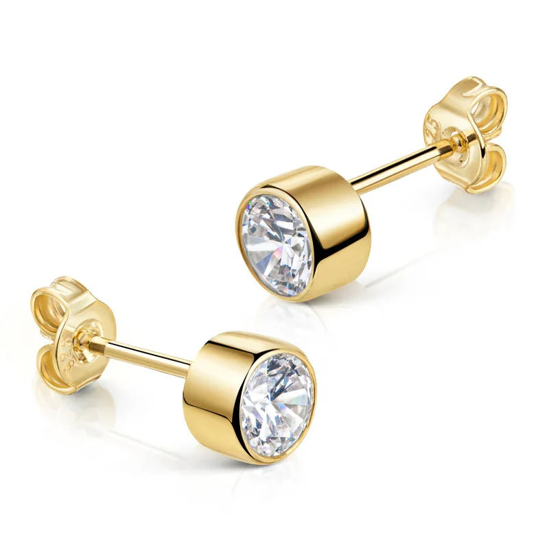 Ohrstecker mit Zirkonia Ø 5,5mm 10 Milliemes vergoldet Silber 925/000 - MeinSchmuckShop