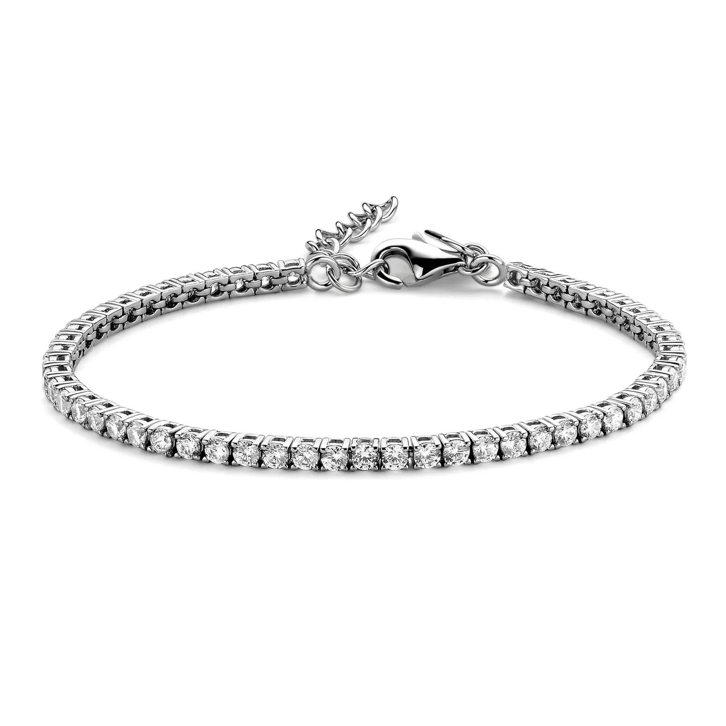 Tennisarmband mit Zirkonia weiß 3mm Silber 925/000 rhodiniert - MeinSchmuckShop