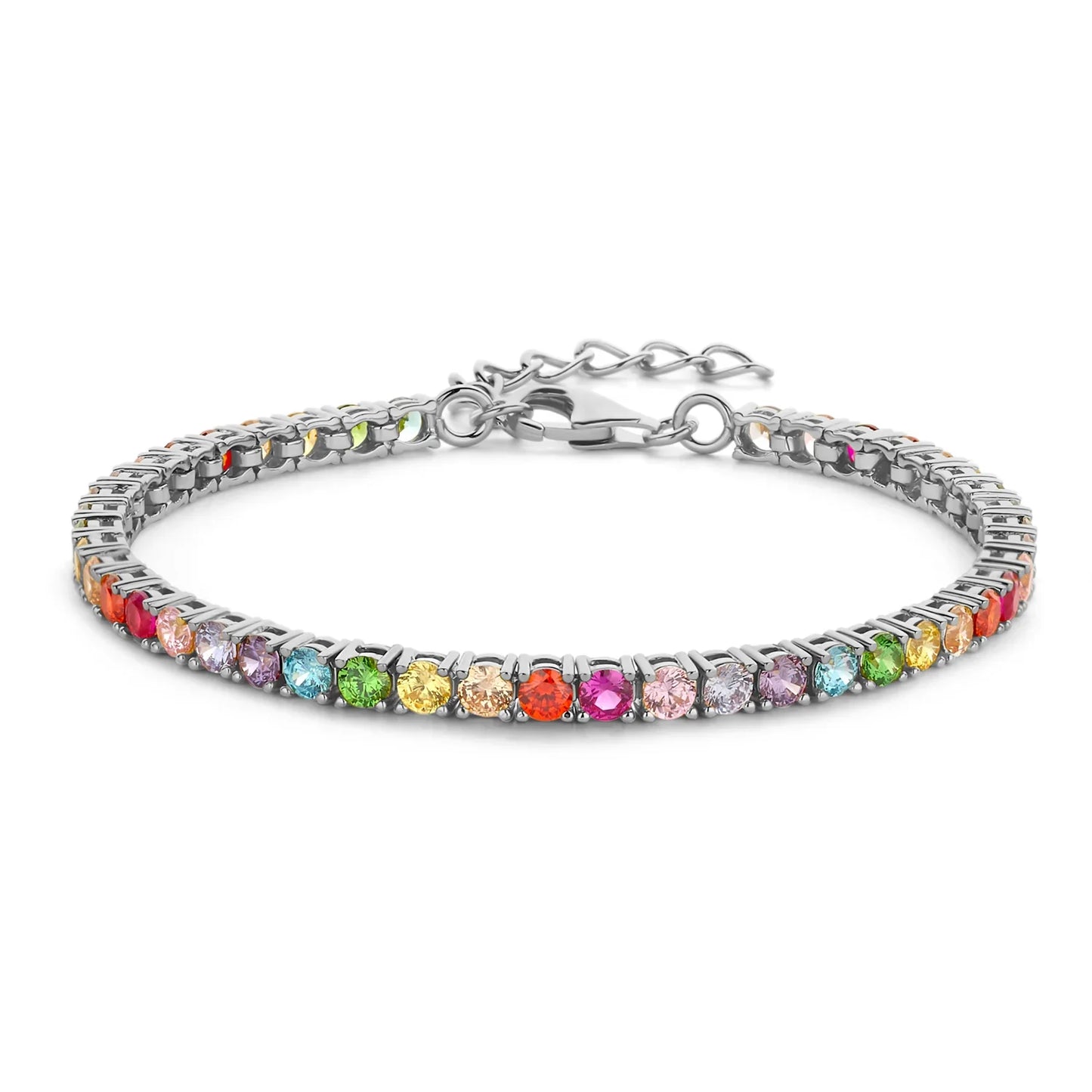 Tennisarmband mit Zirkonia multicolor 3mm Silber 925/000 rhodiniert - MeinSchmuckShop