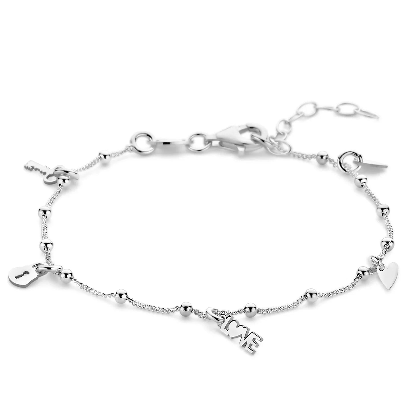 Armband Love Herzen Schloss/Schlüssel Silber 925/000 rhodiniert - MeinSchmuckShop