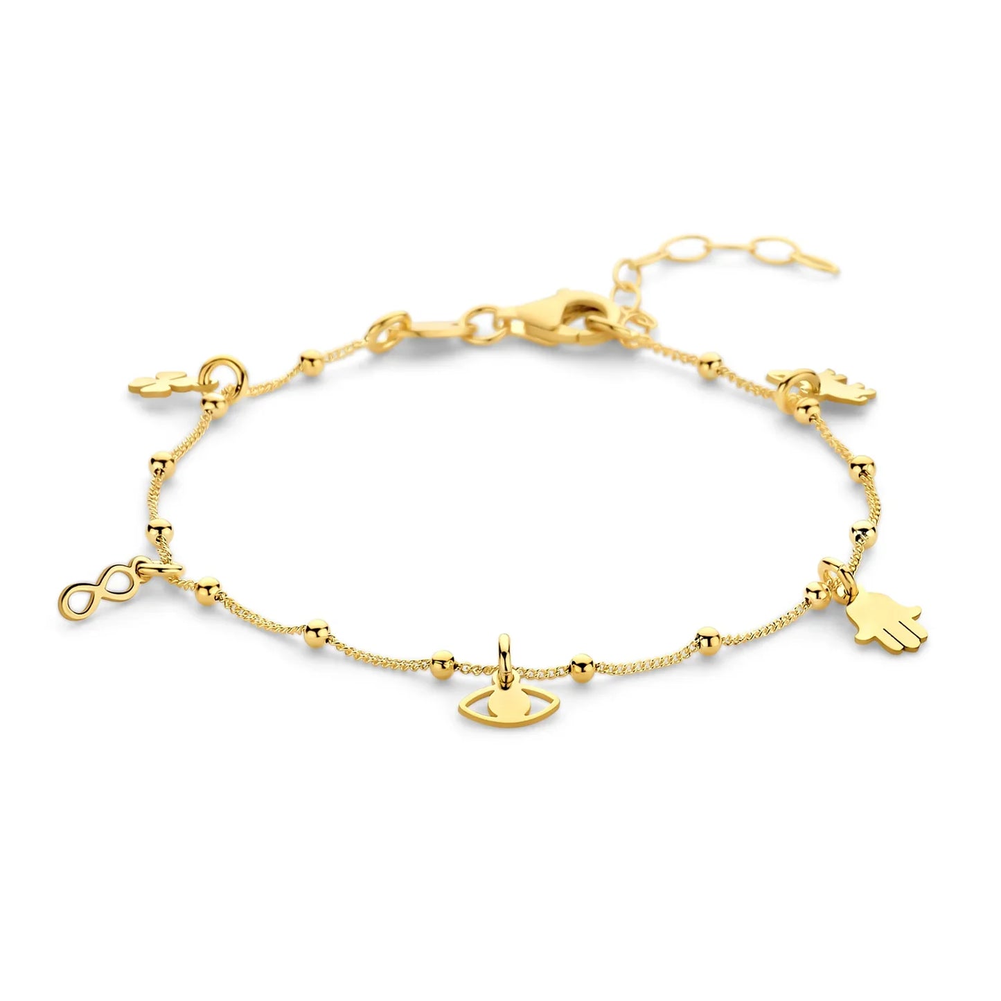 Armband Glück Stärke Leben Silber 925/000 vergoldet - MeinSchmuckShop