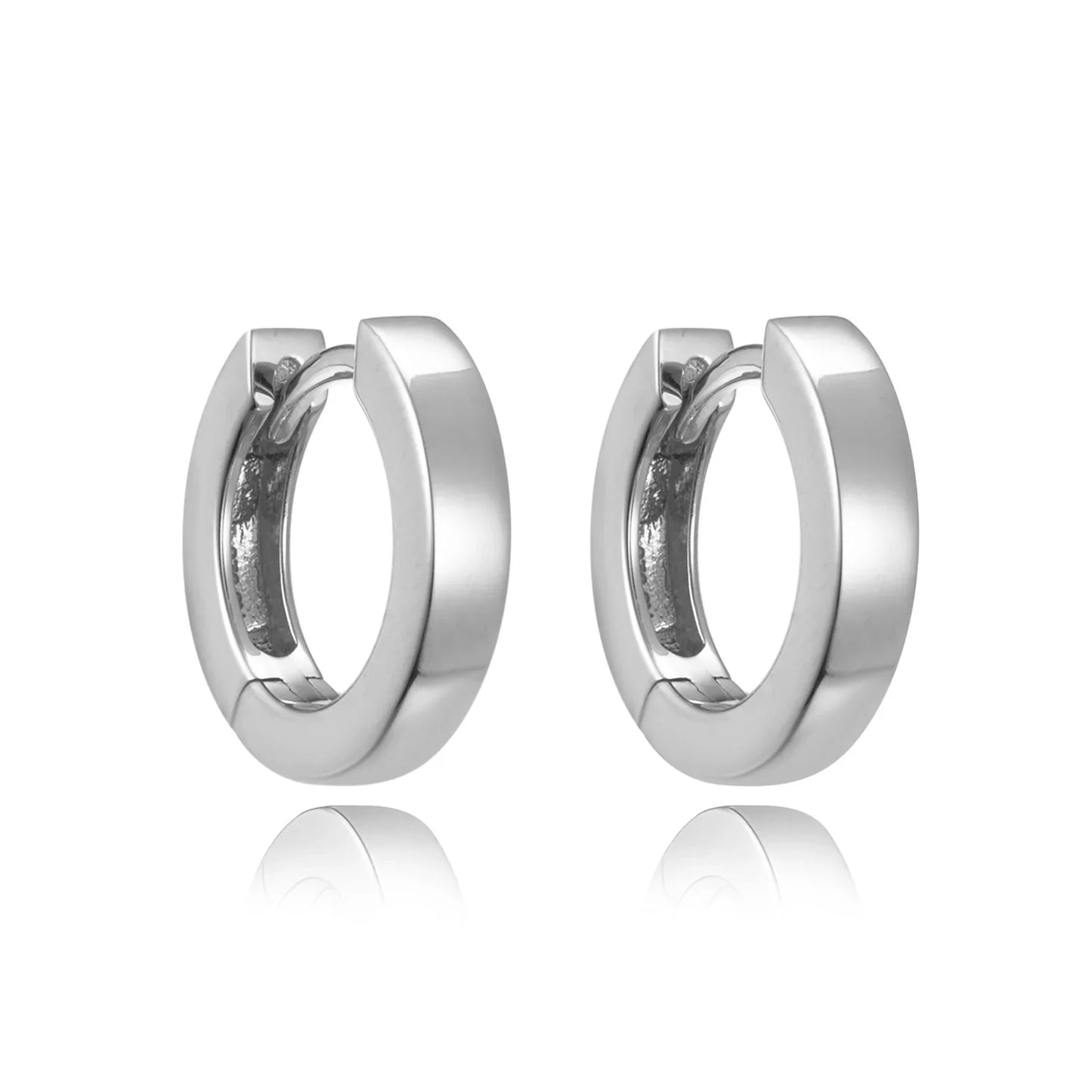 Klappcreolen 12.5/2.3mm Silber 925/000 rhodiniert - MeinSchmuckShop