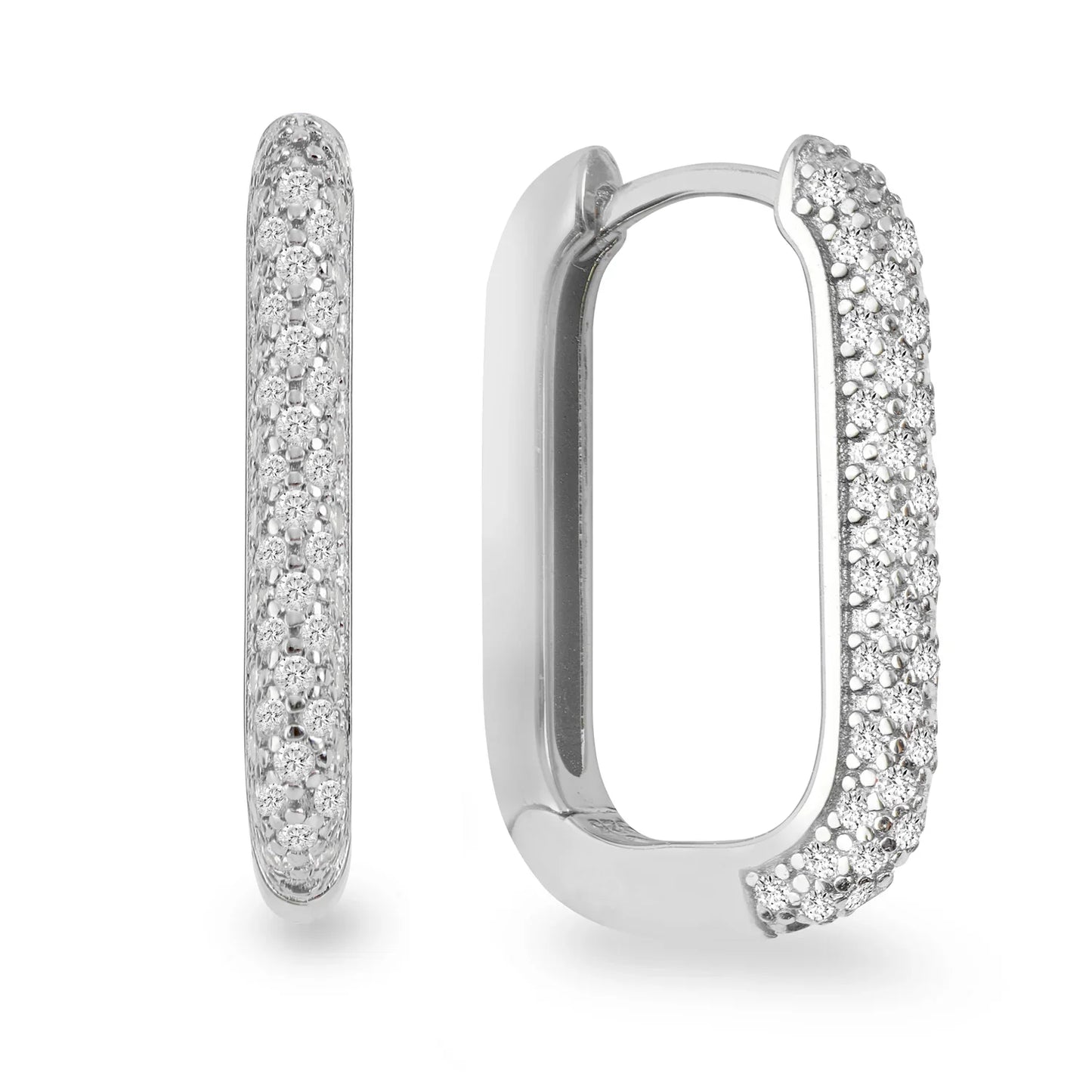 Klappcreolen mit 100 Zirkonia Silber 925/000 - MeinSchmuckShop