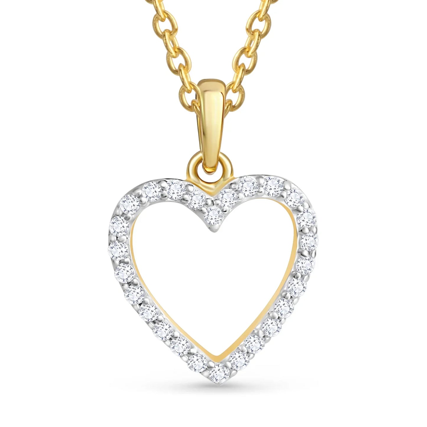 Anhänger Herz mit 26 Zirkonia Gold 333/000 - MeinSchmuckShop