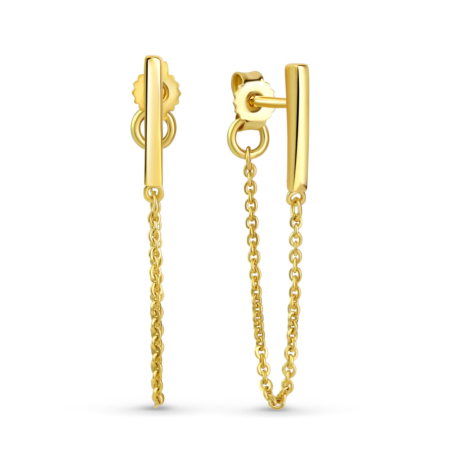 Ohrstecker mit Kette Gold 333/000