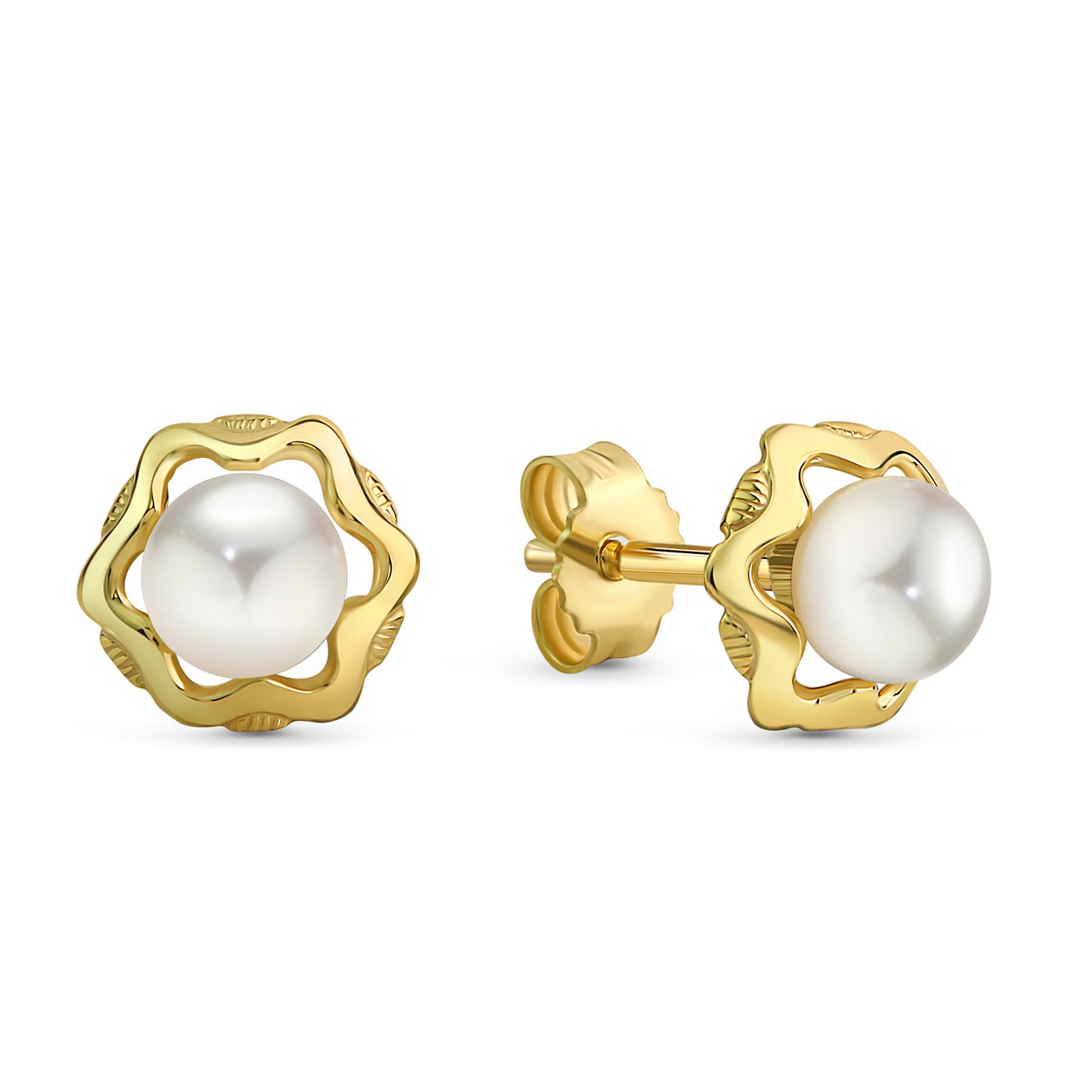 Ohrstecker mit Süßwasser-Zuchtperle 4,5-5mm Gold 333/000
