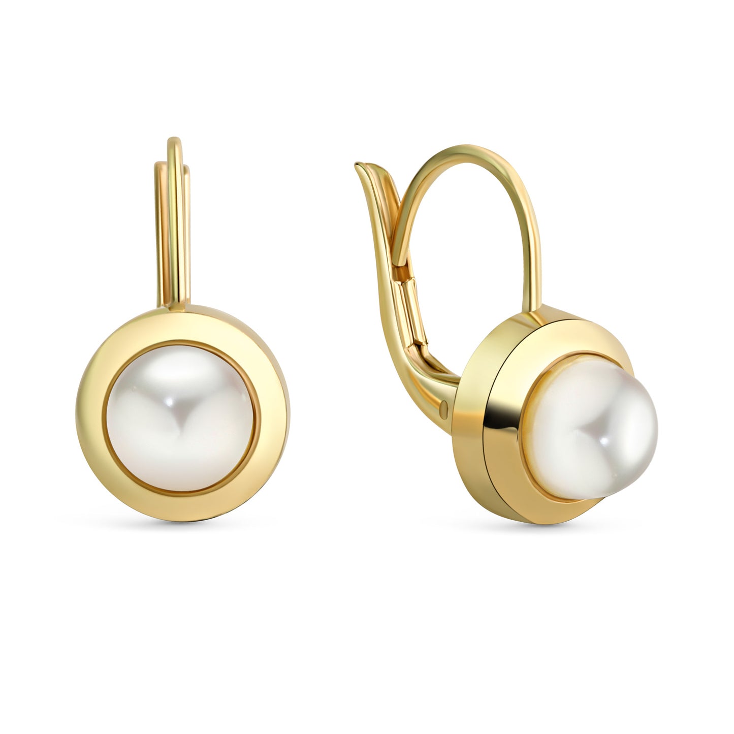 Ohrhänger Bouton mit Süßwasser-Zuchtperle 5-5,5mm Gold 333/000