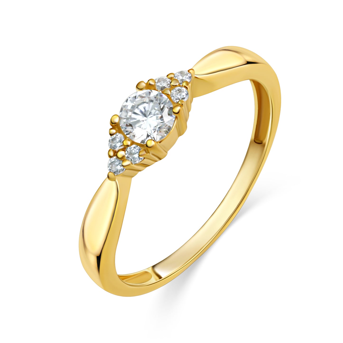 Damenring mit 7 Zirkonia Gold 333/000 - MeinSchmuckShop