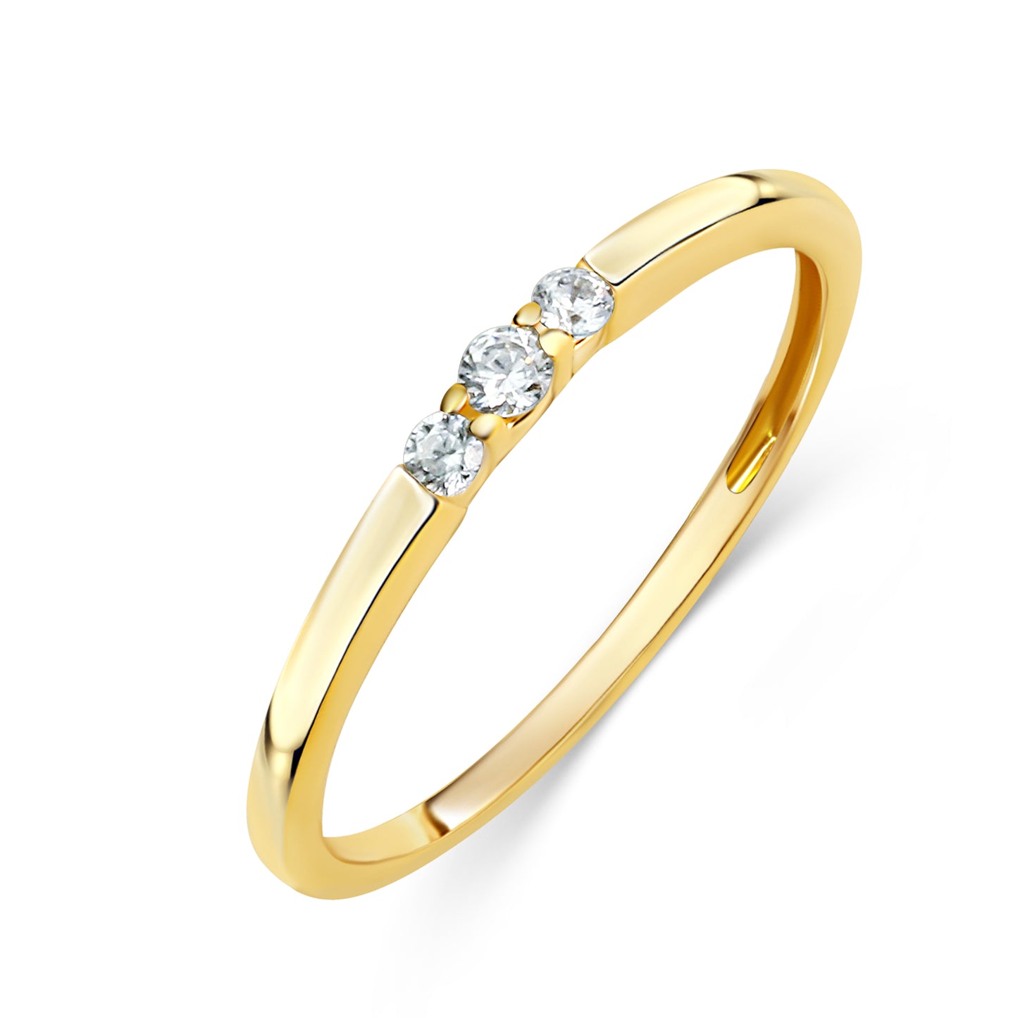 Damenring mit 3 Zirkonia Gold 333/000 - MeinSchmuckShop