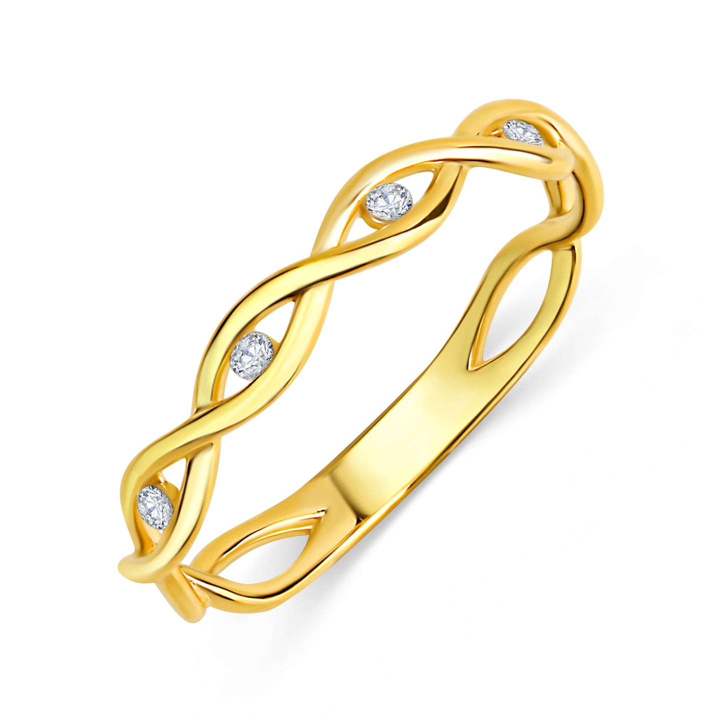 Damenring mit 4 Zirkonia Gold 333/000 - MeinSchmuckShop