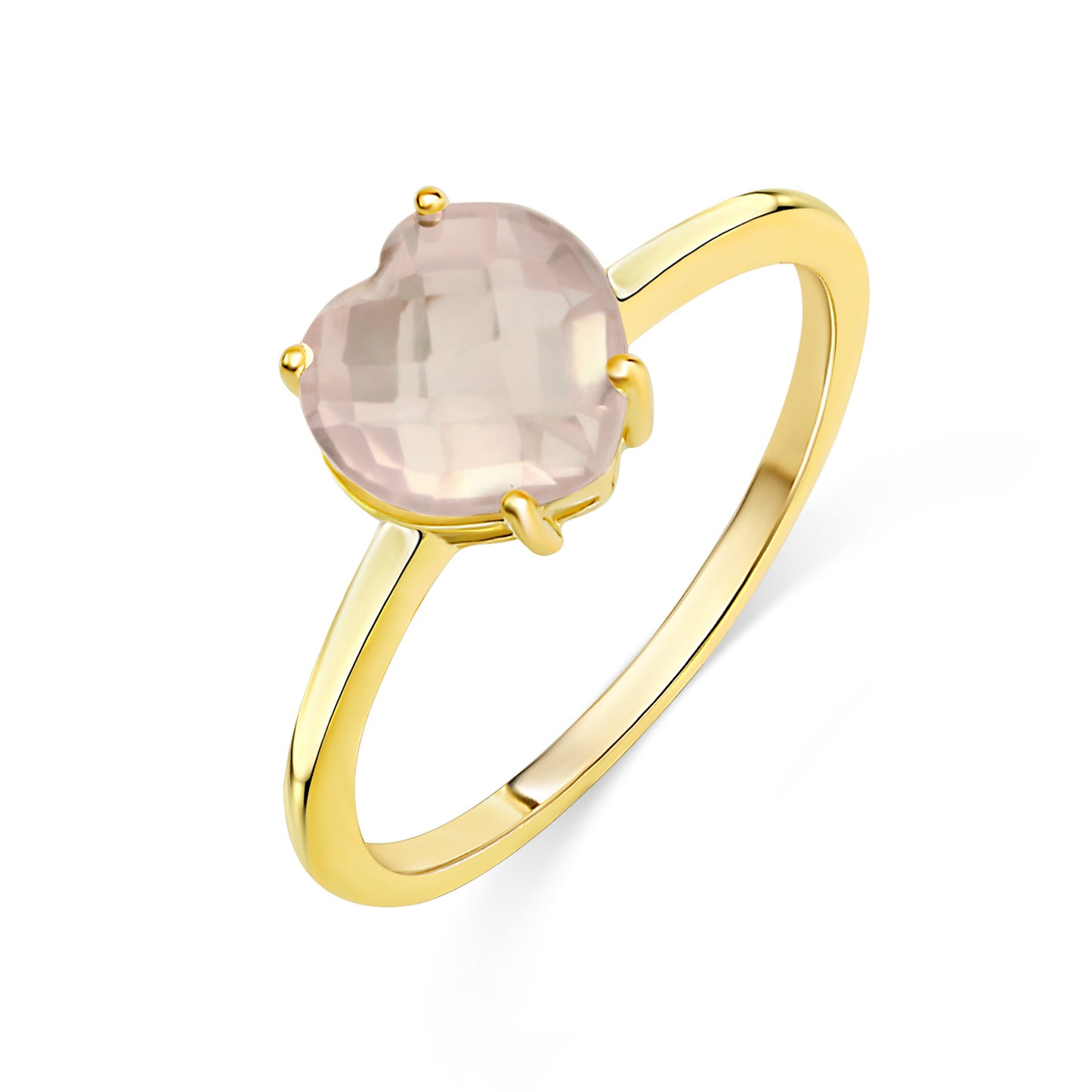 Damenring Herz mit Rosenquarz Gold 333/000 - MeinSchmuckShop