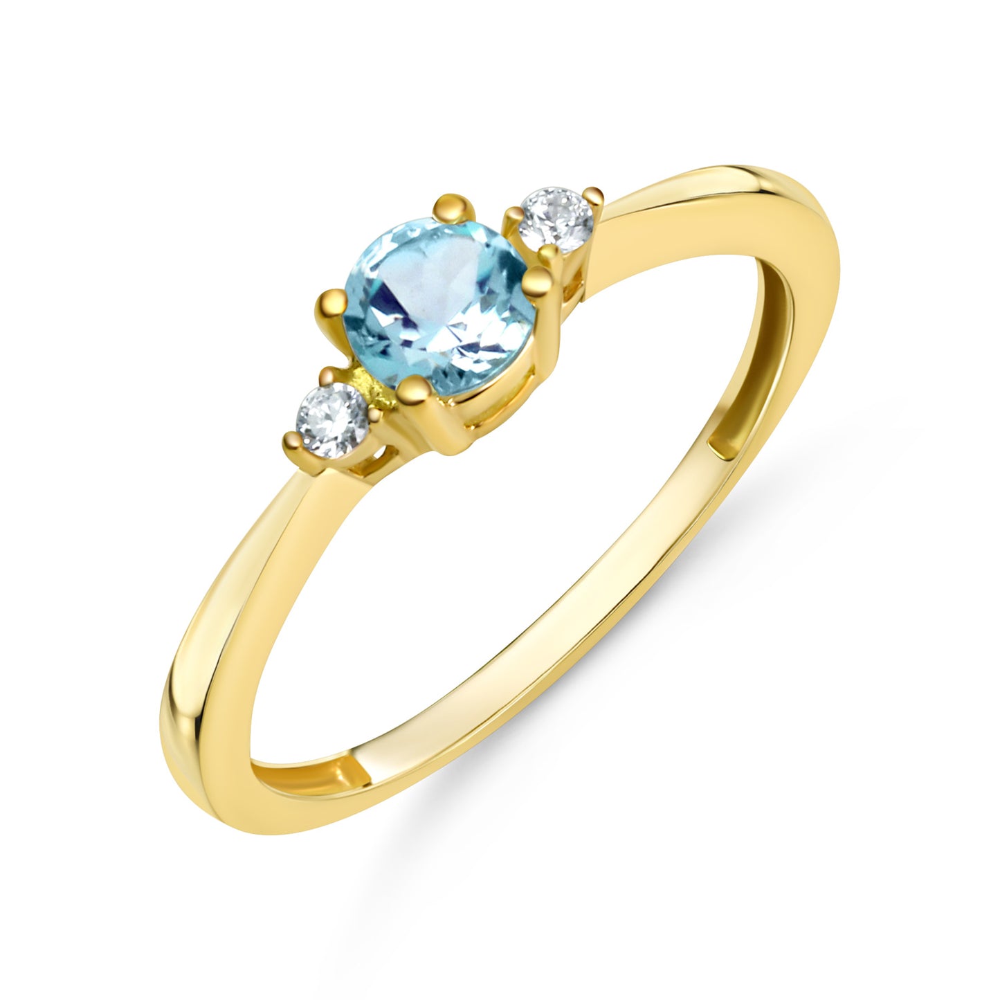 Damenring mit Blautopas und Zirkonia weiß Gold 333/000 - MeinSchmuckShop