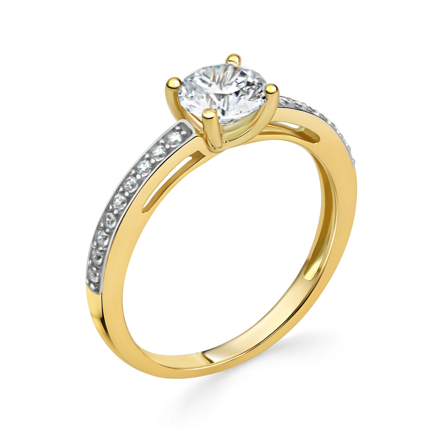 Damenring mit 19 Zirkonia Gold 333/000 - MeinSchmuckShop