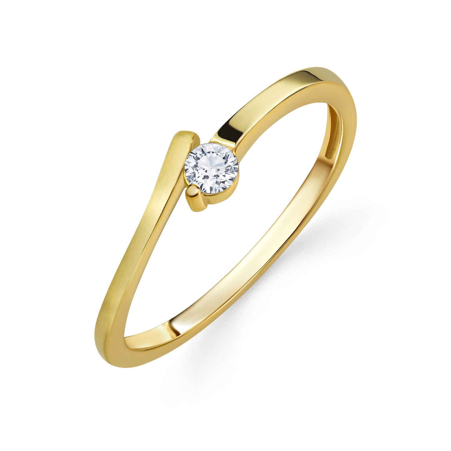 Damenring mit Zirkonia Ø 3mm Gold 333/000 - MeinSchmuckShop
