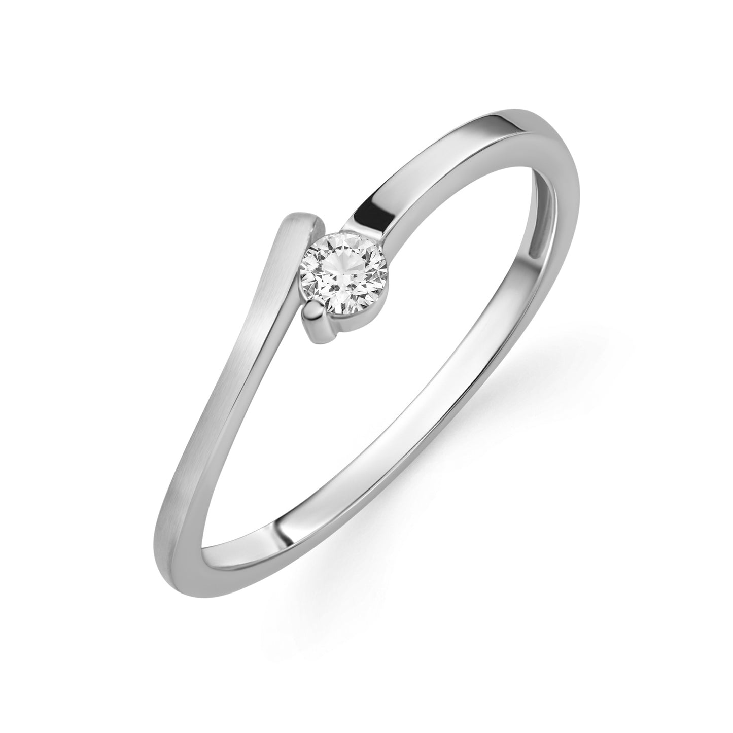 Damenring mit Zirkonia Ø 3mm Weißgold 333/000 - MeinSchmuckShop