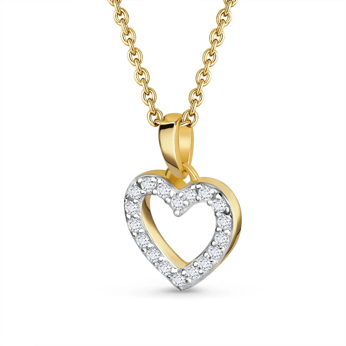 Anhänger Herz mit 18 Zirkonia Gold 333/000 - MeinSchmuckShop