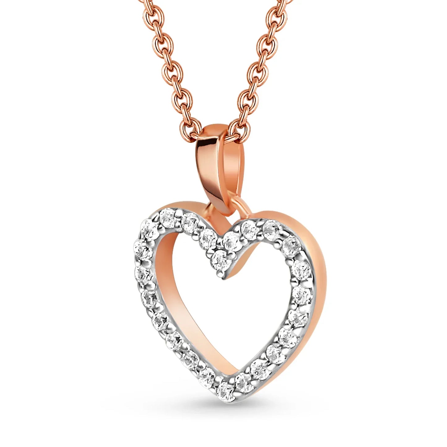 Anhänger Herz mit 24 Zirkonia Roségold 333/000 - MeinSchmuckShop