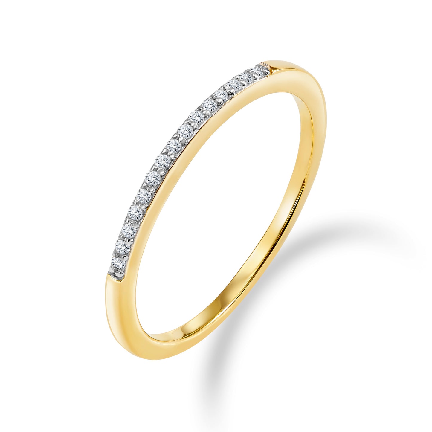 Damenring mit 15 Zirkonia Gold 333/000 - MeinSchmuckShop