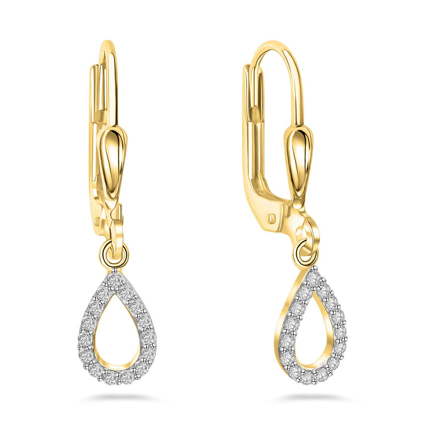 Ohrhänger mit 30 Zirkonia Gold 333/000 - MeinSchmuckShop