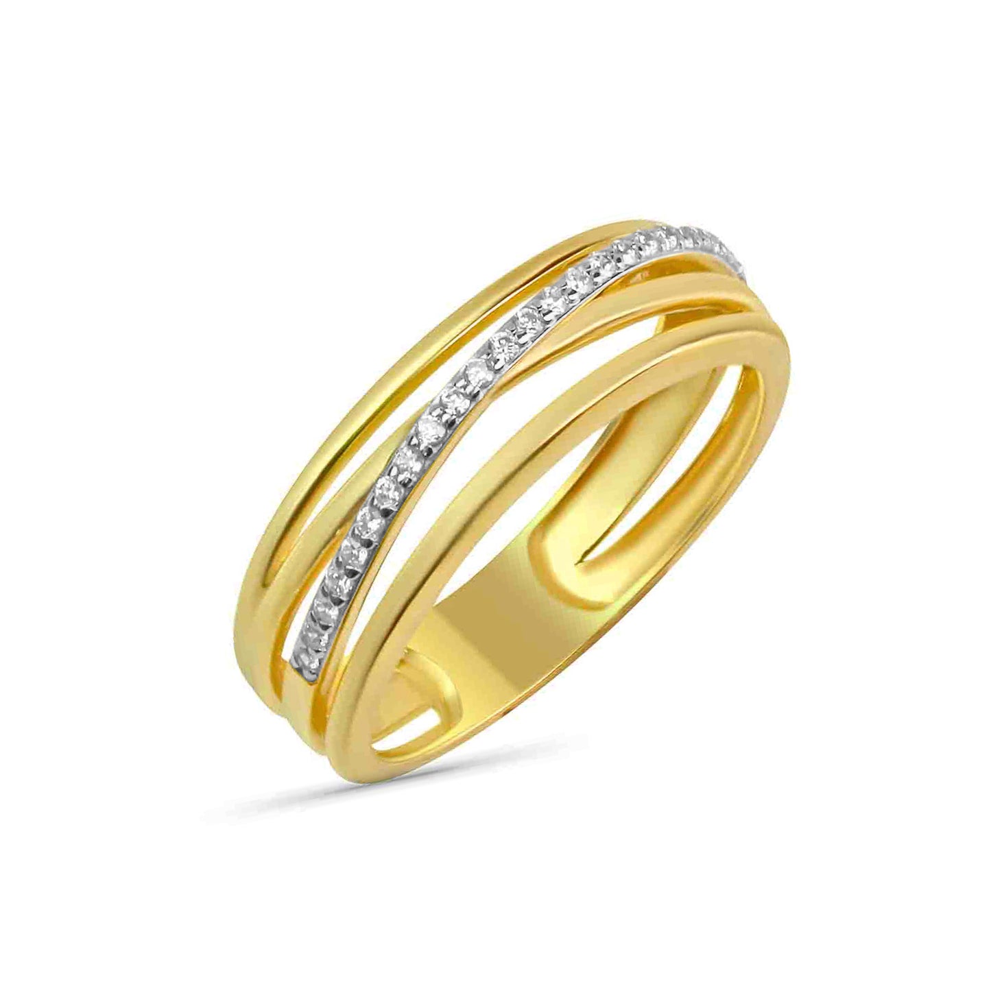 Damenring mit 25 Zirkonia Gold 333/000 - MeinSchmuckShop